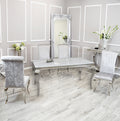 Silver Chrome Dinning Table with Nicole Chairs