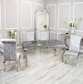 Silver Chrome Dinning Table with Nicole Chairs