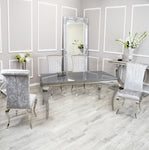 Silver Chrome Dinning Table with Nicole Chairs
