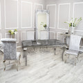 Silver Chrome Dinning Table with Nicole Chairs
