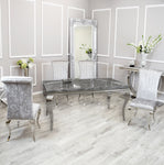 Silver Chrome Dinning Table with Nicole Chairs