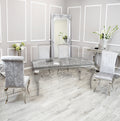 Silver Chrome Dinning Table with Nicole Chairs