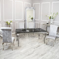 Silver Chrome Dinning Table with Nicole Chairs