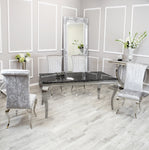 Silver Chrome Dinning Table with Nicole Chairs
