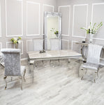 Silver Chrome Dinning Table with Nicole Chairs
