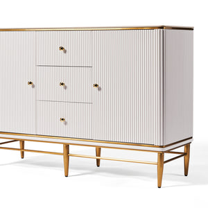 Edena Ribbed Furniture - White & Gold