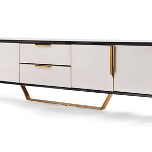 Amal Ribbed Furniture Range - Black, White & Gold