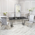 Silver Chrome Dinning Table with Nicole Chairs