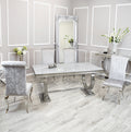 Silver Chrome Dinning Table with Nicole Chairs