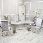 Silver Chrome Dinning Table with Nicole Chairs
