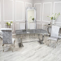 Silver Chrome Dinning Table with Nicole Chairs
