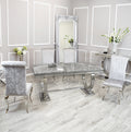Silver Chrome Dinning Table with Nicole Chairs