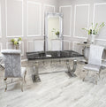 Silver Chrome Dinning Table with Nicole Chairs