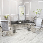 Silver Chrome Dinning Table with Nicole Chairs