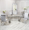 Silver Chrome Dinning Table with Nicole Chairs