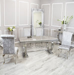 Silver Chrome Dinning Table with Nicole Chairs