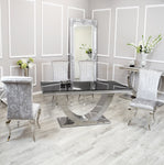 Silver Chrome Dinning Table with Nicole Chairs