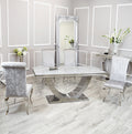 Silver Chrome Dinning Table with Nicole Chairs