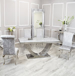 Silver Chrome Dinning Table with Nicole Chairs