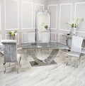 Silver Chrome Dinning Table with Nicole Chairs
