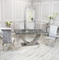 Silver Chrome Dinning Table with Nicole Chairs