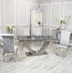 Silver Chrome Dinning Table with Nicole Chairs