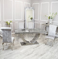 Silver Chrome Dinning Table with Nicole Chairs