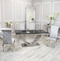Silver Chrome Dinning Table with Nicole Chairs
