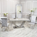 Silver Chrome Dinning Table with Nicole Chairs