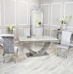 Silver Chrome Dinning Table with Nicole Chairs
