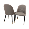 ALBA LEATHER DINING CHAIR – RIBBED STITCHING & BLACK SCANDINAVIAN LEGS