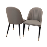 ALBA LEATHER DINING CHAIR – RIBBED STITCHING & BLACK SCANDINAVIAN LEGS