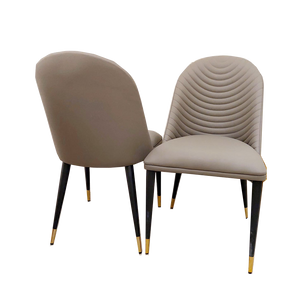 ALBA LEATHER DINING CHAIR – RIBBED STITCHING & BLACK SCANDINAVIAN LEGS