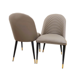 ALBA LEATHER DINING CHAIR – RIBBED STITCHING & BLACK SCANDINAVIAN LEGS