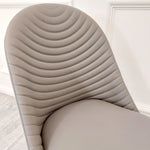 ALBA LEATHER DINING CHAIR – RIBBED STITCHING & BLACK SCANDINAVIAN LEGS