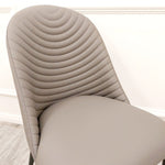 ALBA LEATHER DINING CHAIR – RIBBED STITCHING & BLACK SCANDINAVIAN LEGS