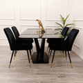Apollo 1.6m Black Dining Table with Black Sintered Stone