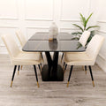 Apollo 1.6m Black Dining Table with Black Sintered Stone