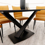 Apollo 1.6m Black Dining Table with Black Sintered Stone
