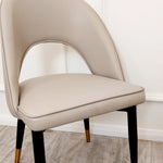 ASTRA LEATHER CHAIR – HIGH QUALITY BLACK LEGS WITH GOLD TIPS