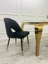 ASTRA LEATHER CHAIR – HIGH QUALITY BLACK LEGS WITH GOLD TIPS