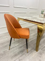 ASTRA LEATHER CHAIR – HIGH QUALITY BLACK LEGS WITH GOLD TIPS