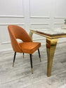 ASTRA LEATHER CHAIR – HIGH QUALITY BLACK LEGS WITH GOLD TIPS