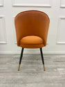 ASTRA LEATHER CHAIR – HIGH QUALITY BLACK LEGS WITH GOLD TIPS