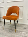 ASTRA LEATHER CHAIR – HIGH QUALITY BLACK LEGS WITH GOLD TIPS