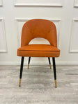 ASTRA LEATHER CHAIR – HIGH QUALITY BLACK LEGS WITH GOLD TIPS