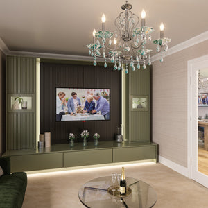 The Reed Room Retreat – A Calm, Luxurious Media Wall in Sage Green for Sophisticated Evenings