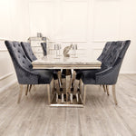 Louis Chrome 1.8m Dinning Table Set