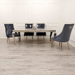 Louis Chrome 1.8m Dinning Table Set