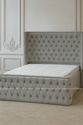 2025 MODERN MAYBACH CHESTERFIELD BED WITH SILVEER STUD FINISH
